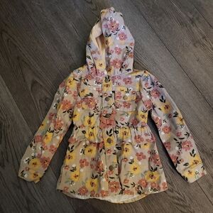 Little Lass Floral Print Hooded Jacket